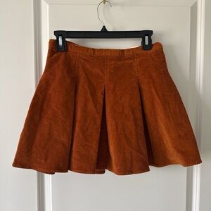 SO Women's Corduroy A-Line Skirt in Warm Orange